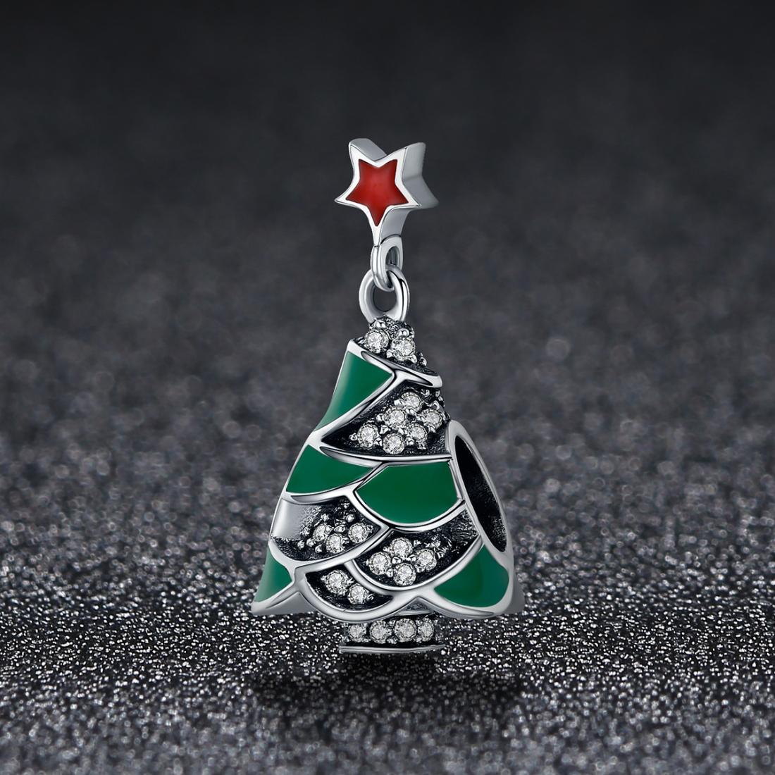 925 Sterling Silver Christmas Tree Bead Pendant For Diy Bracelets & Necklaces 4