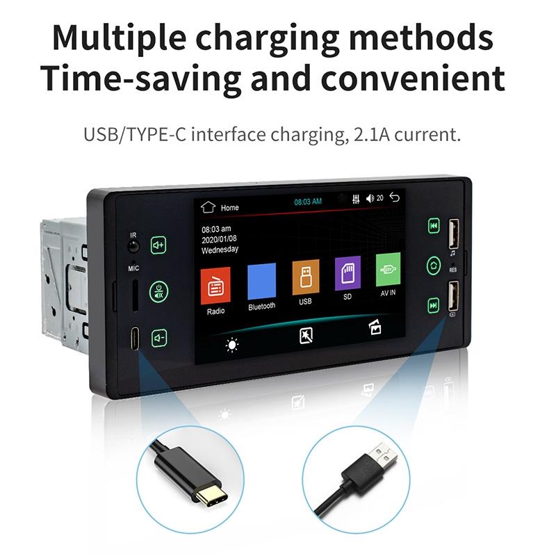 5 Inch Hd Touch Car Mp5 Inch Player W / Bluetooth Dual Usb Reversing Video Radio 5