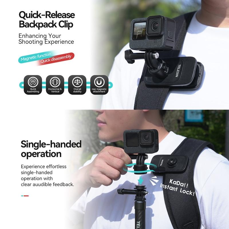 Universal Magnetic Backpack Mounting Bracket - Quick Release 10