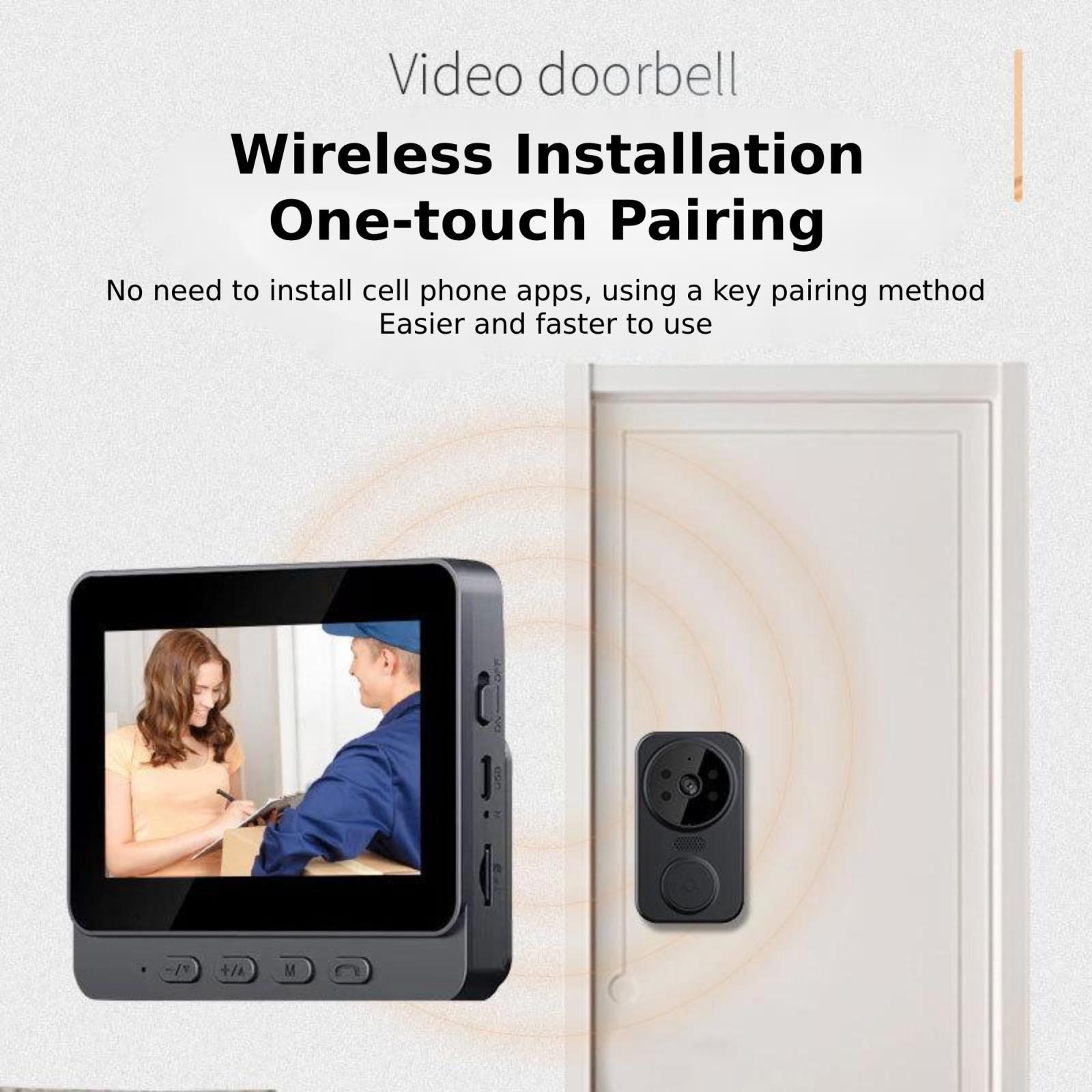 2.4G Wireless Doorbell With 4.3 Ips Screen And Night Vision Camera 3