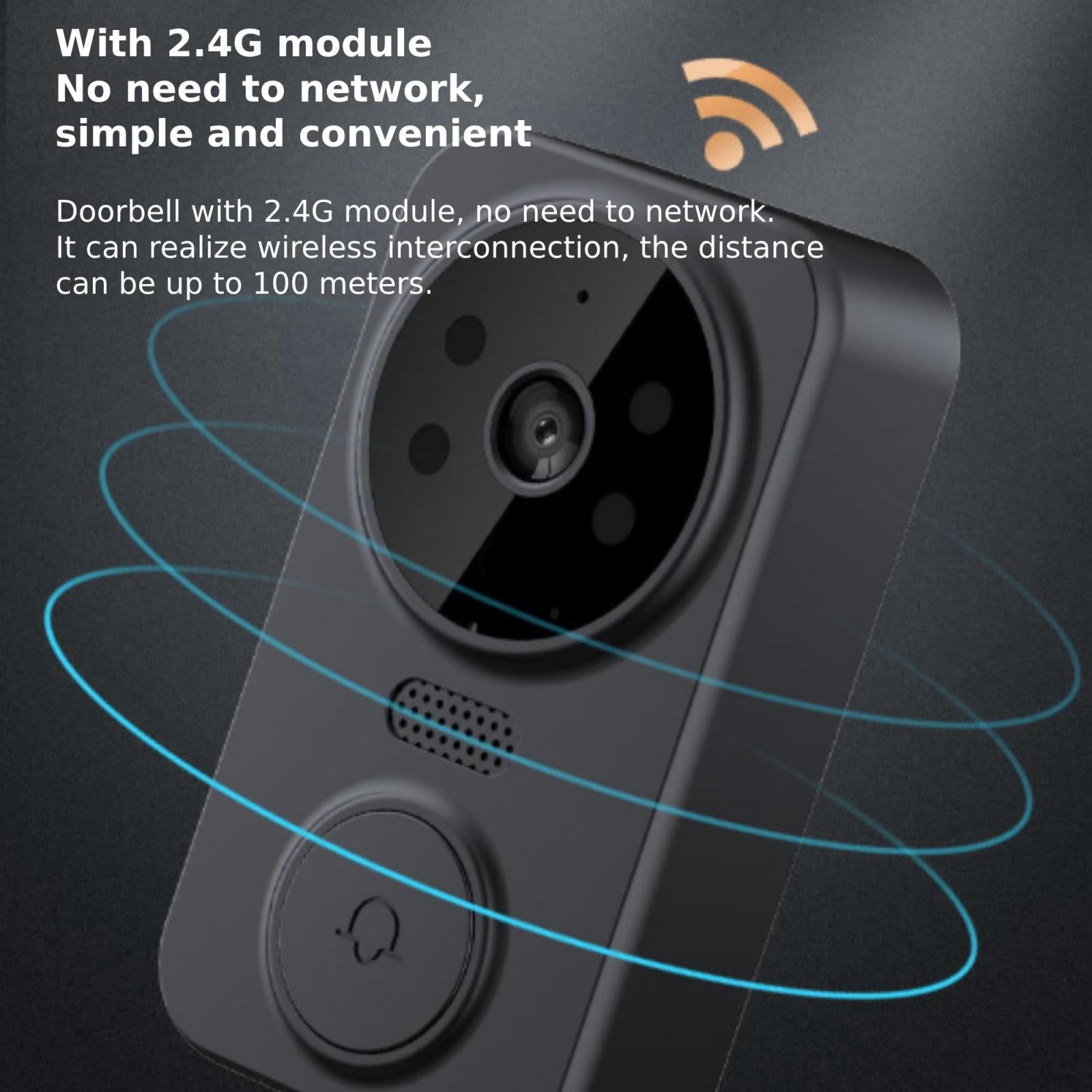 2.4G Wireless Doorbell With 4.3 Ips Screen And Night Vision Camera 5