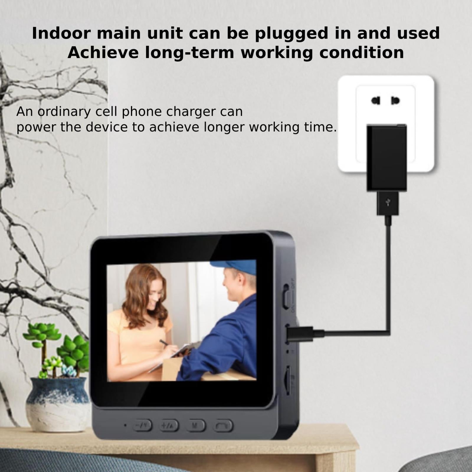 2.4G Wireless Doorbell With 4.3 Ips Screen And Night Vision Camera 9