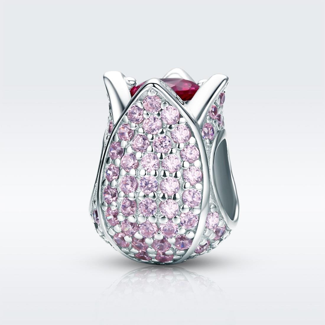 925 Sterling Silver Tulip Bead Bracelet Charm 3