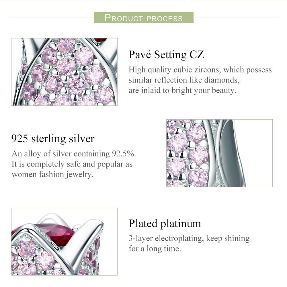 925 Sterling Silver Tulip Bead Bracelet Charm 5