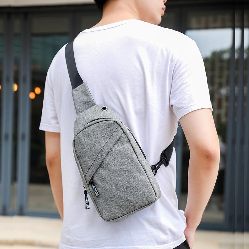 Men Oxford Cloth Chest Bag Snowflake Gray Ideal For Sports And Travel 3