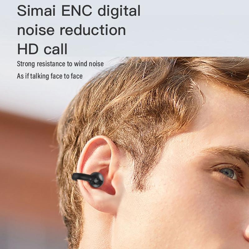 Touch Bone Conduction Bluetooth Earphone with Charging Warehouse - Ear Clip Type - Skin Colour 4
