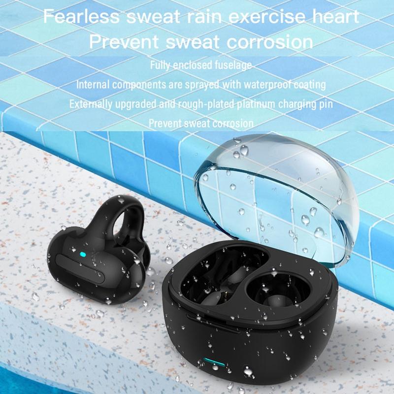 Touch Bone Conduction Bluetooth Earphone with Charging Warehouse - Ear Clip Type - Skin Colour 10