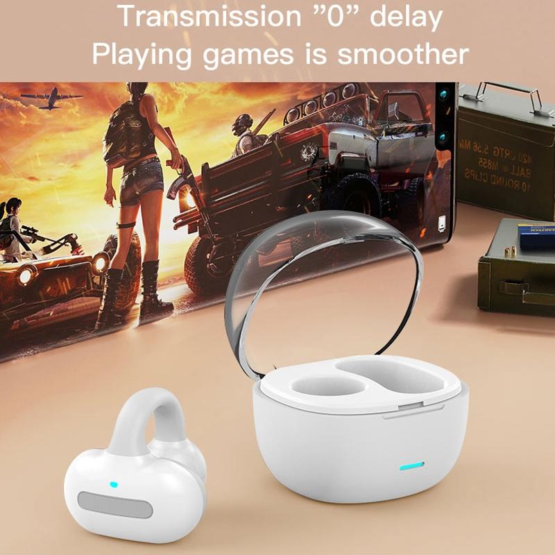 Touch Bone Conduction Bluetooth Earphone with Charging Warehouse - Ear Clip Type - Skin Colour 11