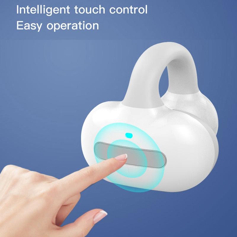 Touch Bone Conduction Bluetooth Earphone with Charging Warehouse - Ear Clip Type - Skin Colour 12