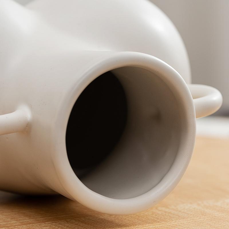 Large White Ceramic Vase for Home Decor with Dried Flower Design 7