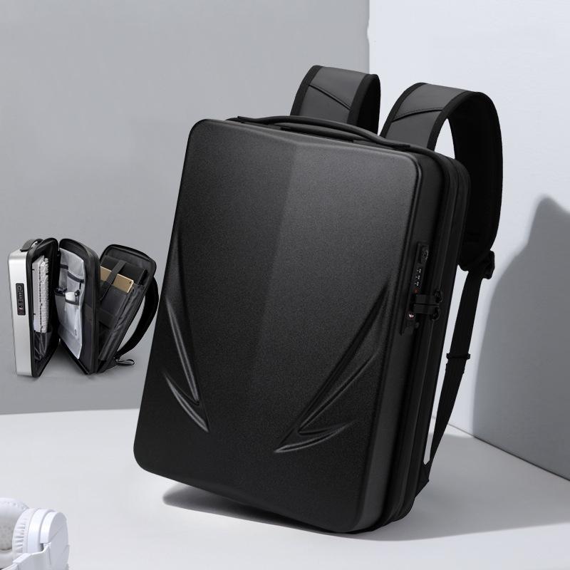 Men Gaming Backpack - Double-layer Hard Shell - Black
