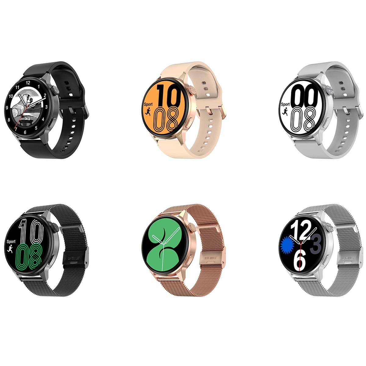 1.36 Inch Hd Screen Nfc Smart Call Watch Gold Steel 3