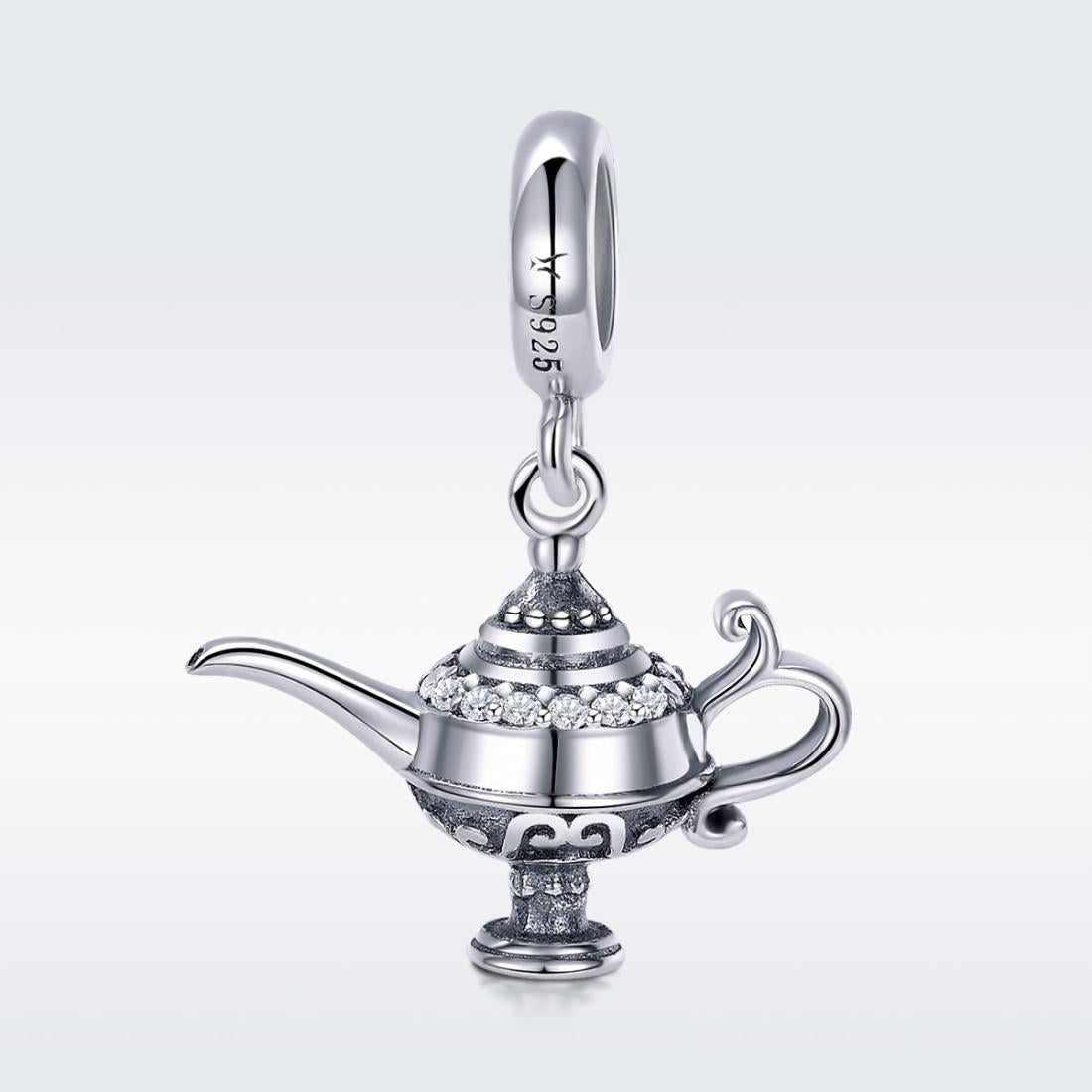 925 Sterling Silver Beaded Magic Lamp Bracelet Charm 3