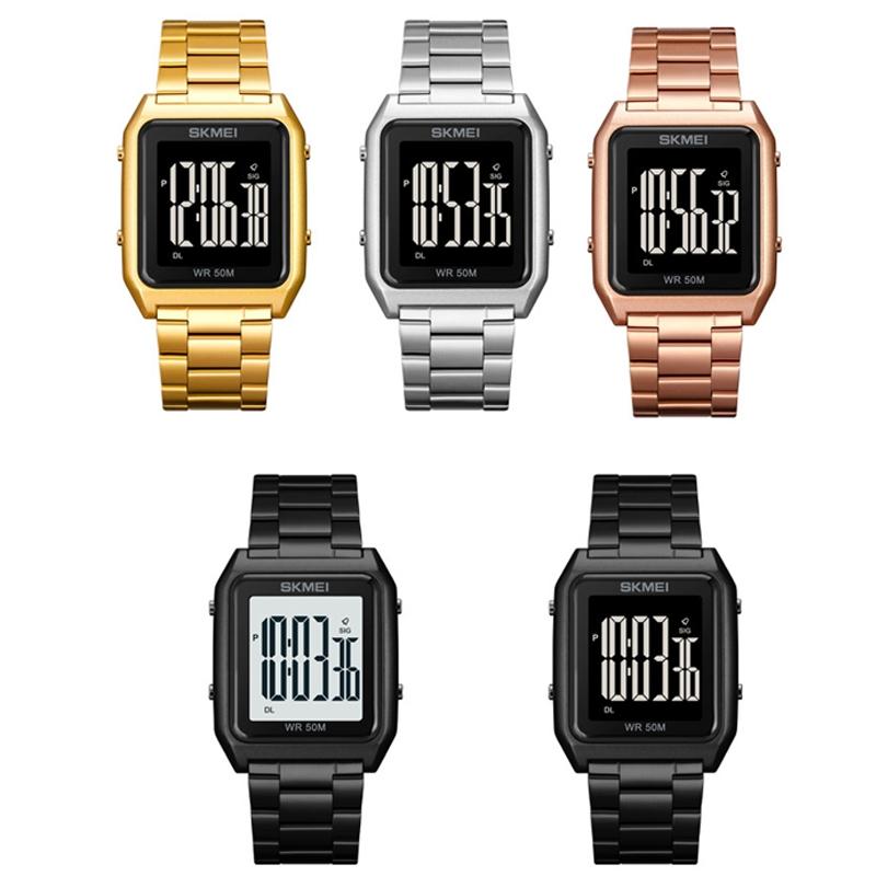 Large Screen Men Multi-function Watch with Steel Belt and Luminous Display 3