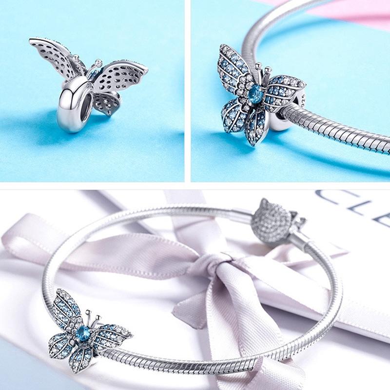 925 Sterling Silver Diy Butterfly Bracelet With Pearl Accents Bsc061 3