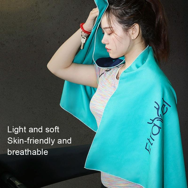 Double-sided Quick-drying Fleece Bath Towel - Small Grass Green 7