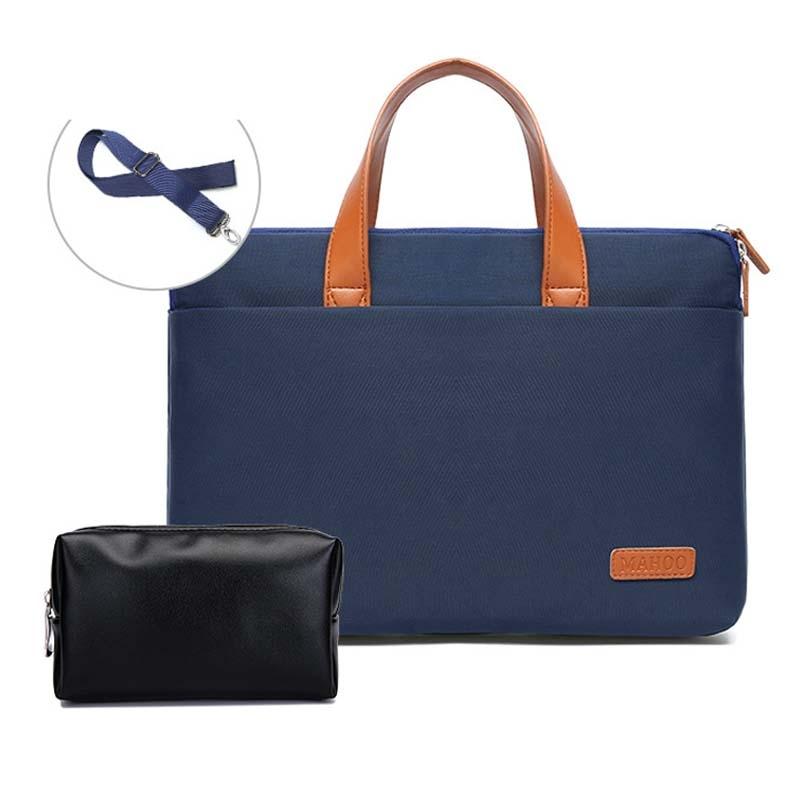 Ultra-thin Laptop Messenger Bag for Macbook 15.6-16.1 Inches - Dark Blue & Black