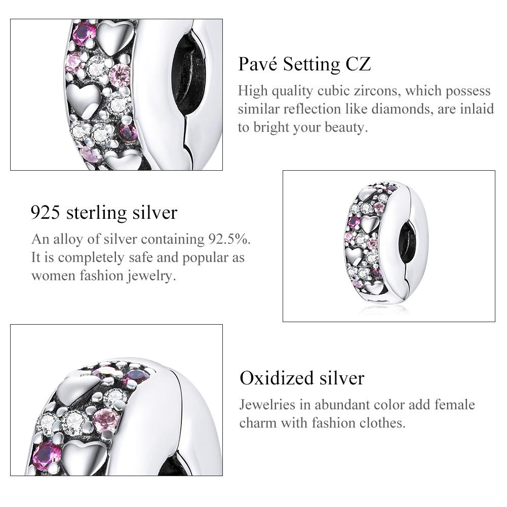 925 Sterling Silver Sparkling Love Beads For Diy Bracelets & Necklaces 6