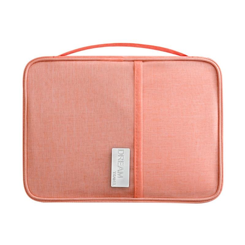 Waterproof Travel Document Bag Black Large - Orange Pink Large 15
