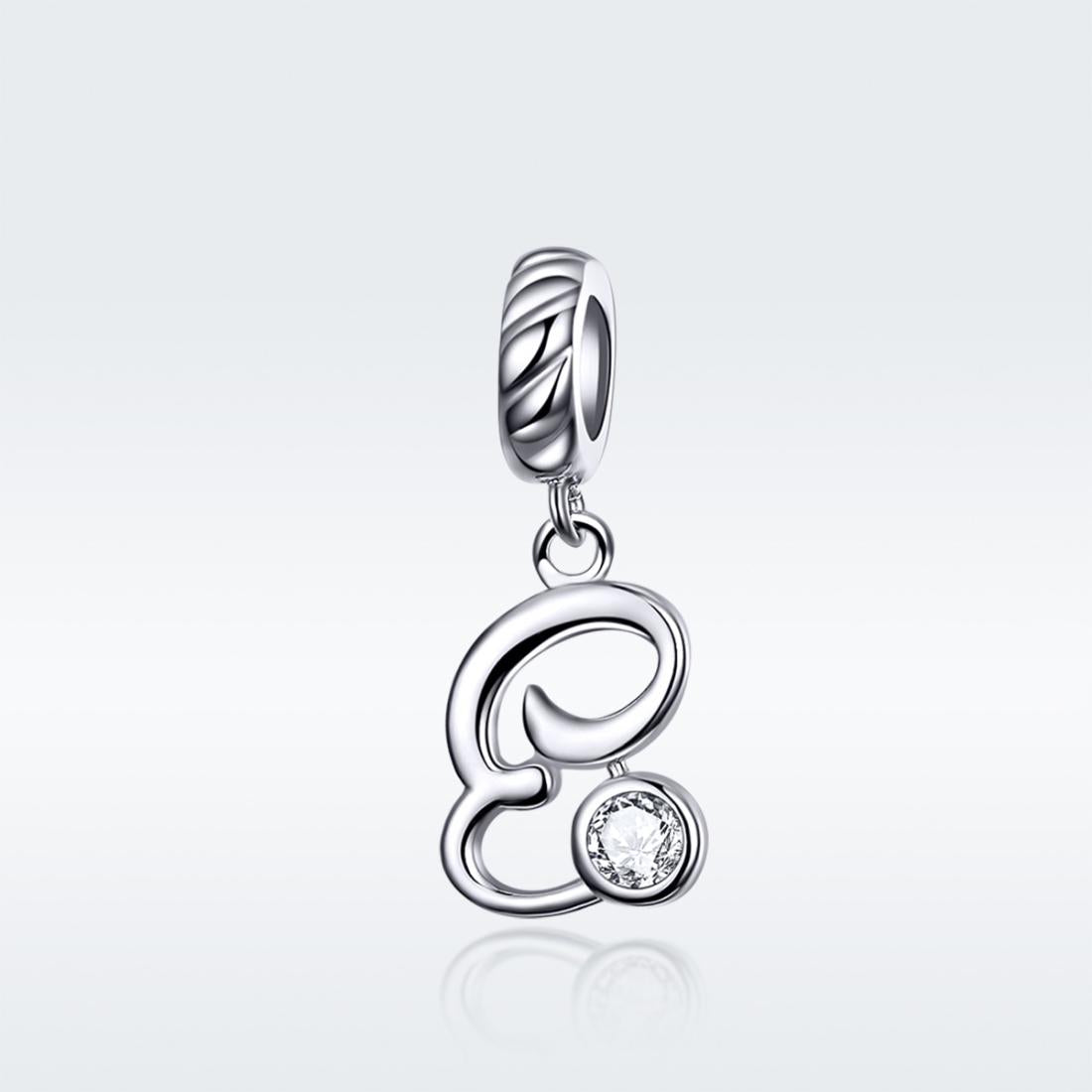 925 Sterling Silver Personalized Letter Pendant For Diy Bracelets And Necklaces Style - E 3