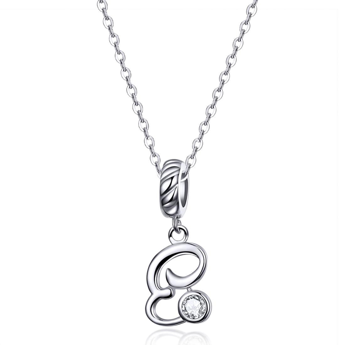 925 Sterling Silver Personalized Letter Pendant For Diy Bracelets And Necklaces Style - E 4
