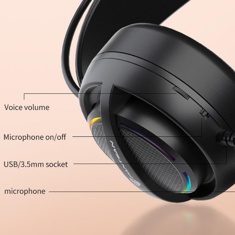 Usb Gaming Earphones With Mic 7.1 Black 6
