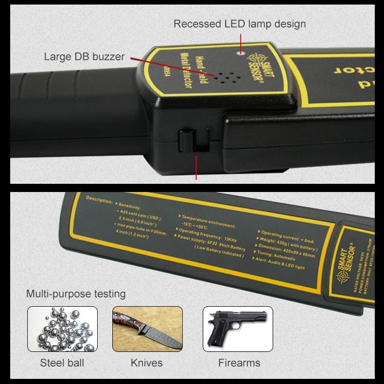 Handheld Security Metal Detector - 60mm Detection Range 6