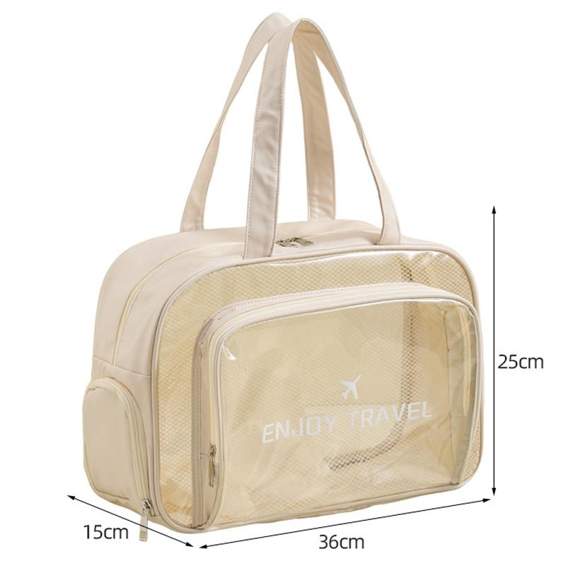 Beige Waterproof Beach Bag For Toiletries Cosmetics L For Swimming Travel - Beige No Shoe Warehouse 3