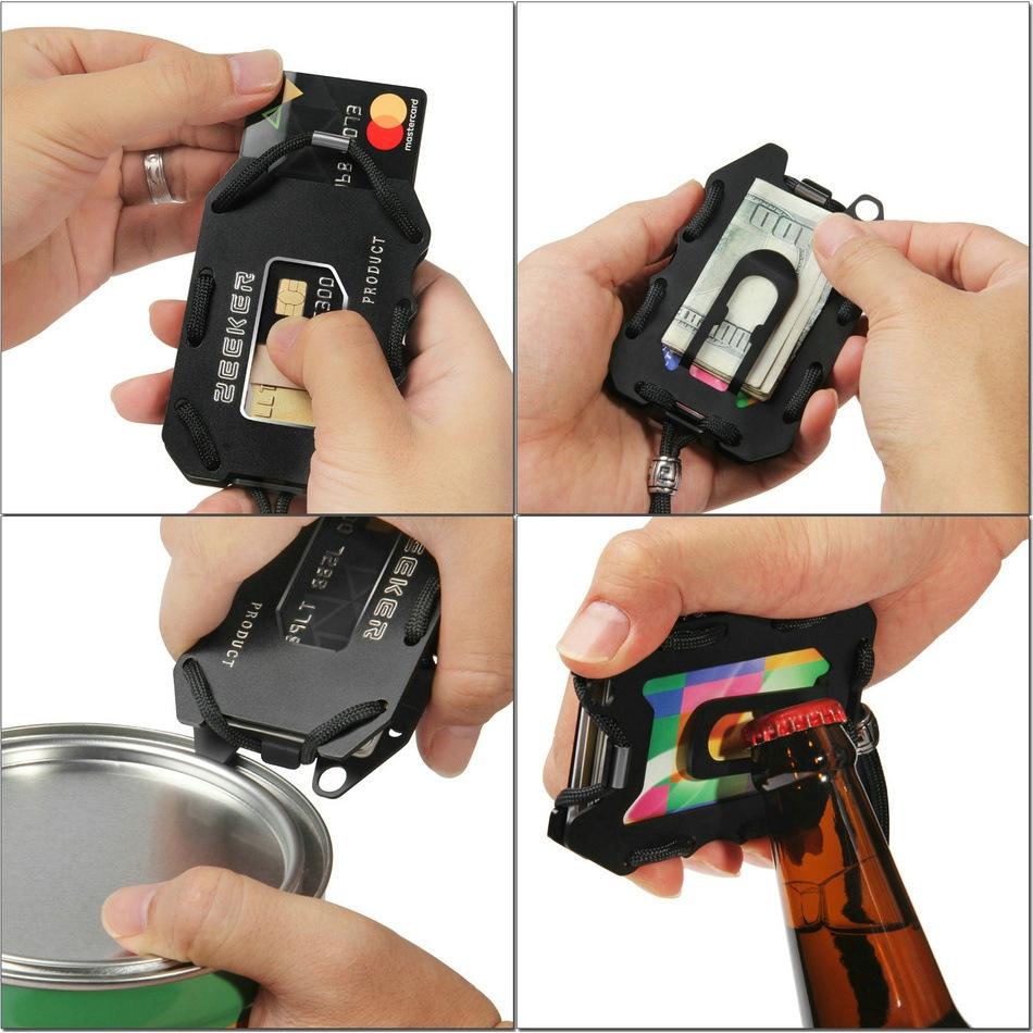 Rfid Metal Card Holder With Bottle Opener Grey Edc Wallet 7
