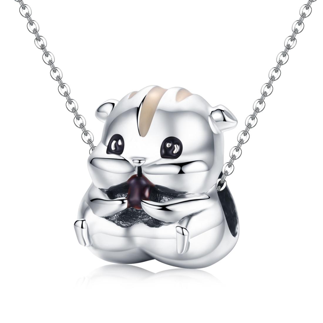 925 Sterling Silver Hamster Bead Bracelet & Necklace Set 6