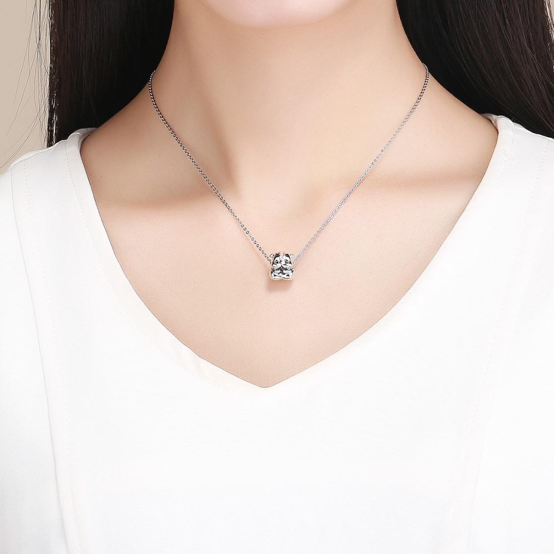 925 Sterling Silver Hamster Bead Bracelet & Necklace Set 9