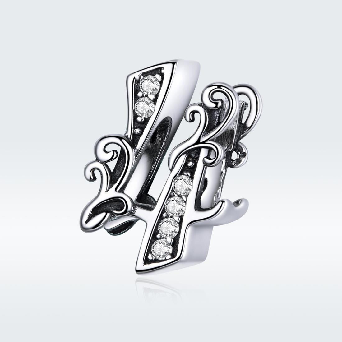 925 Sterling Silver Relief Number Series 0 9 Beads For Diy Bracelets And Necklaces Style - 4 3