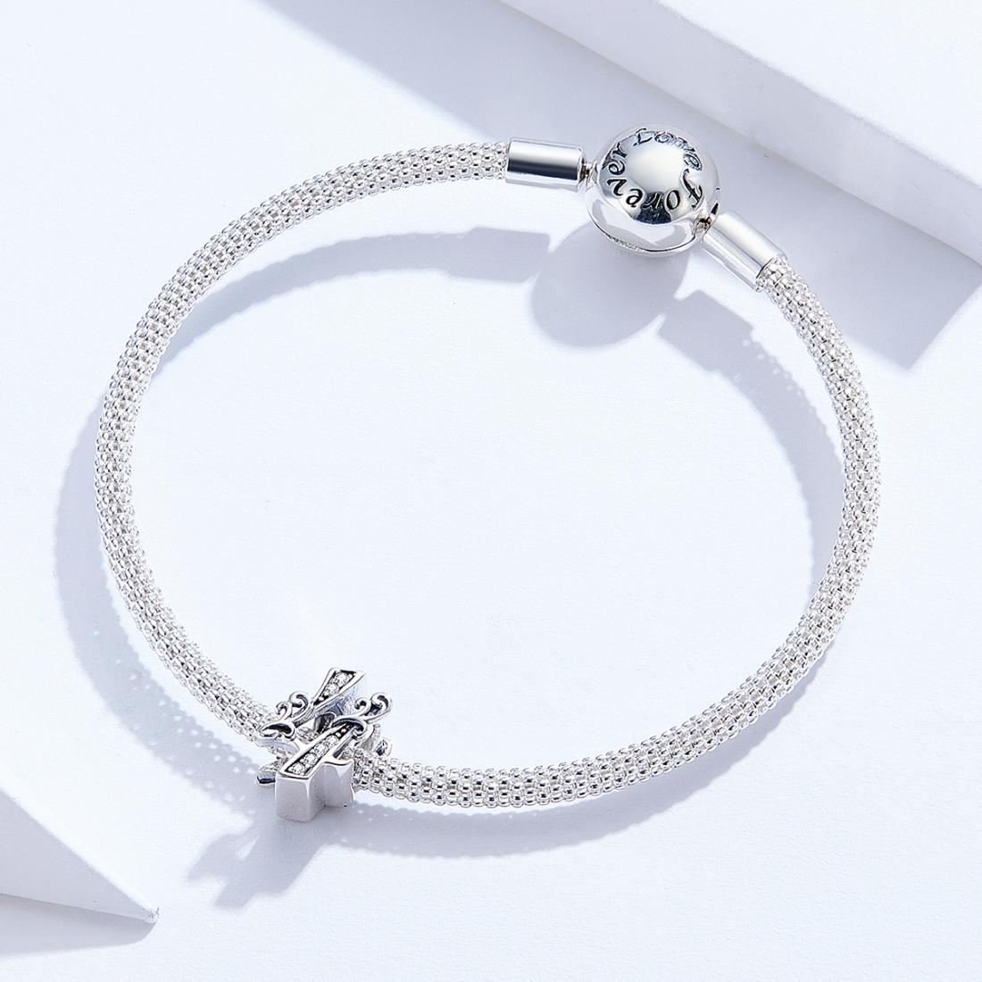 925 Sterling Silver Relief Number Series 0 9 Beads For Diy Bracelets And Necklaces Style - 4 5