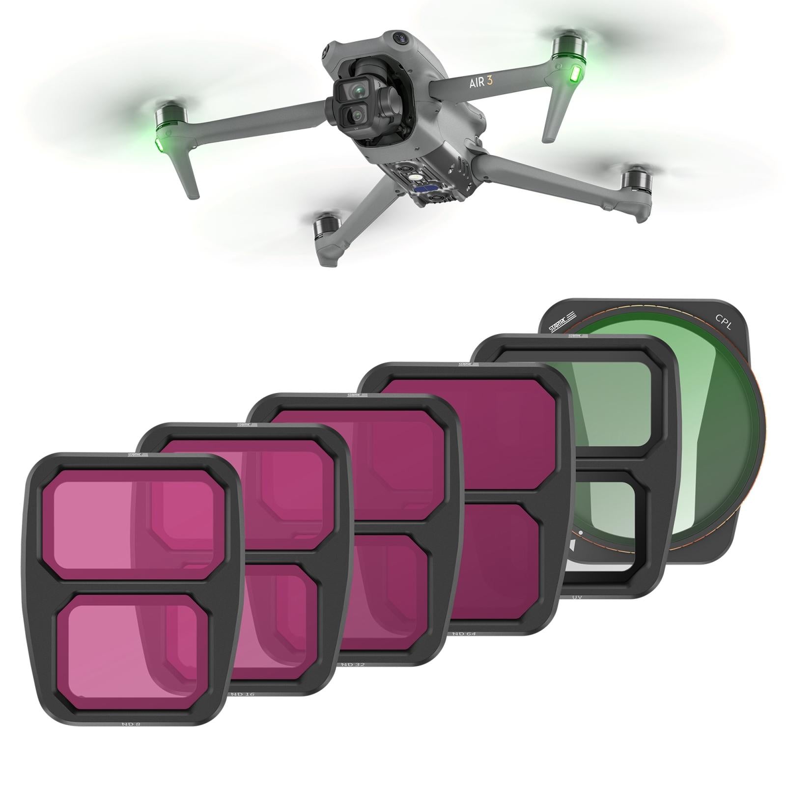 Versatile 4-in-1 Lens Filter for Dji Air 3 Drone - For Dji Air 3 6 In 1 Nd8/16/32/64 Uv Cpl
