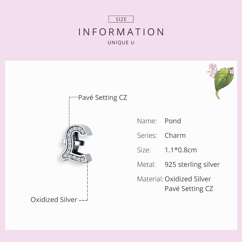 925 Sterling Silver Currency Symbol Pendant For Diy Bracelets And Necklaces 7