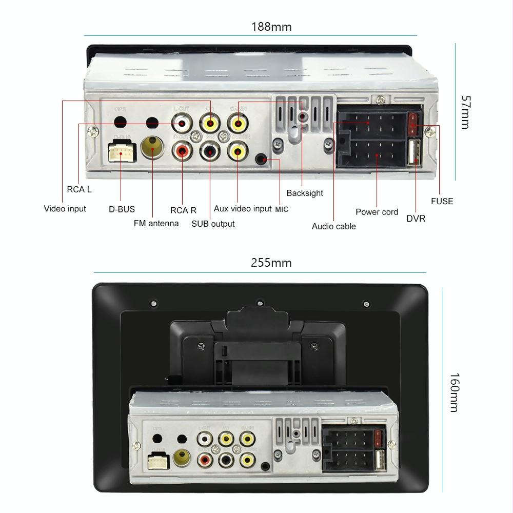 10.1 Inch Full Screen Car Mp5 Player + Ahd Camera 5
