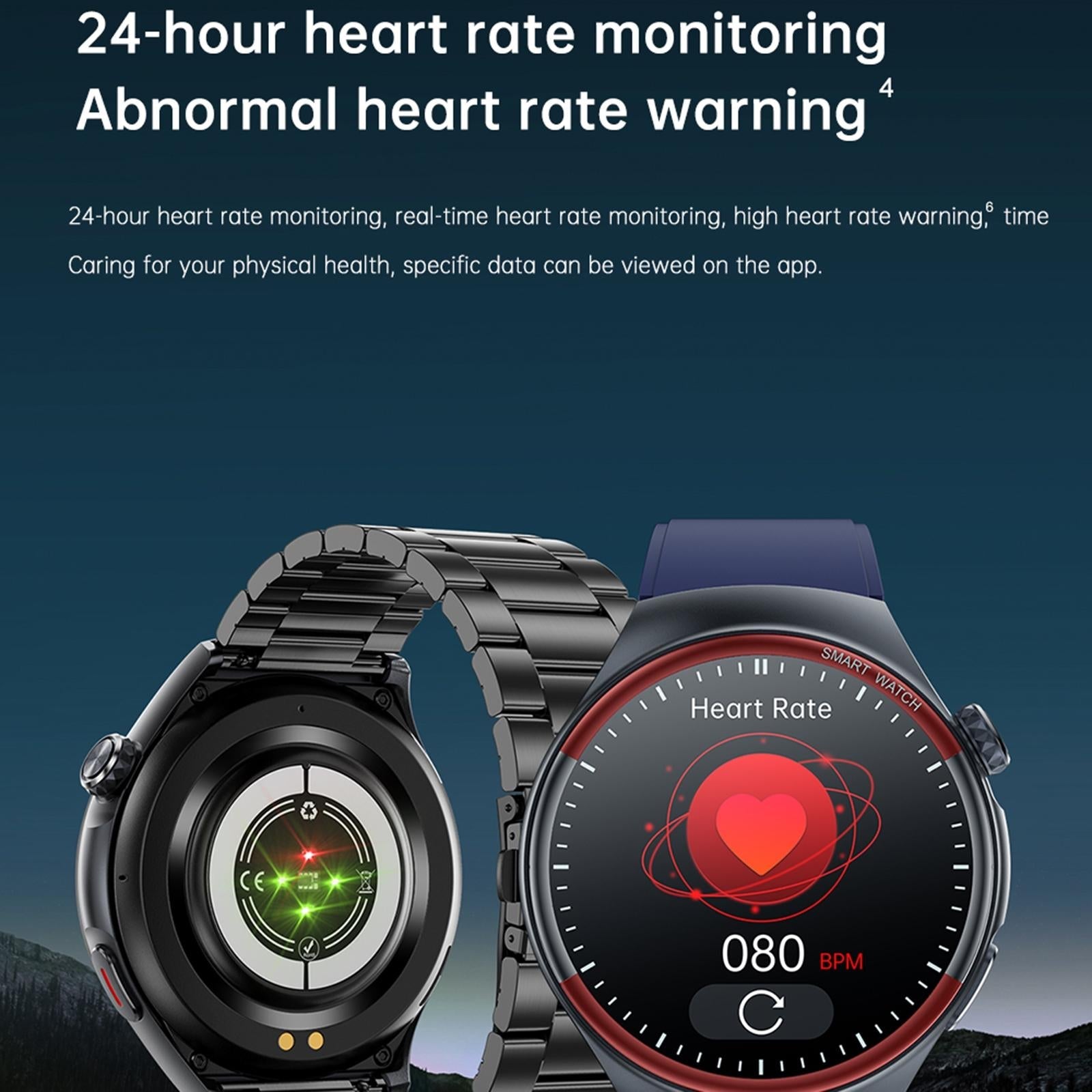 Smart Round Screen Watch With Bt Call And Health Tracking - Leather - Leather Black 13