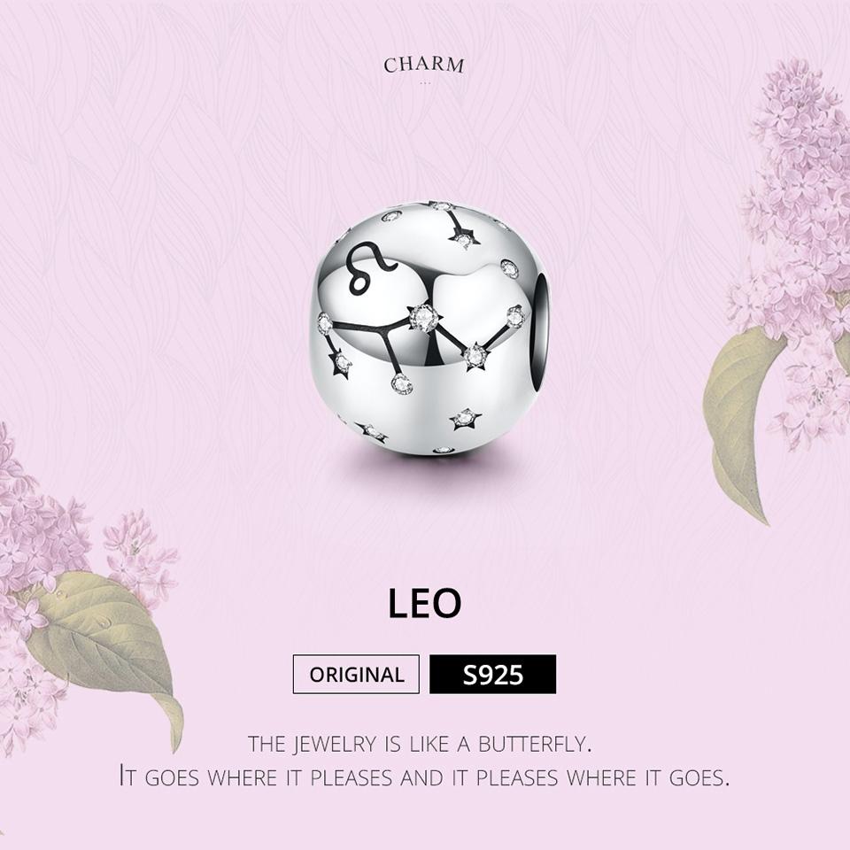 925 Sterling Silver Diy Zodiac Bracelet Beads Leo Style - Leo 4