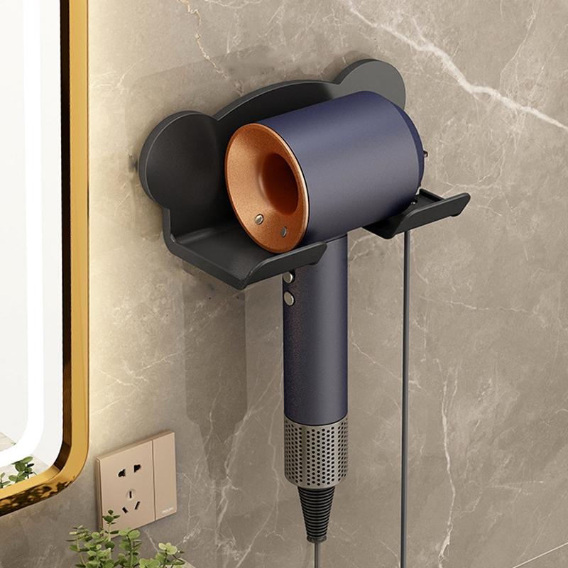 Wall Mounted Holder For Dyson Hair Dryer Bathroom Storage Rack Simple Black - Upgrade Black 14