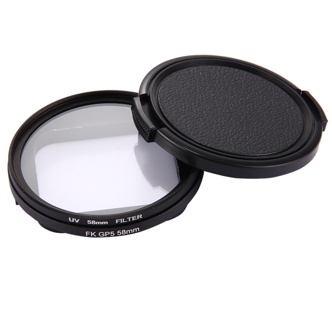 3-in-1 58mm Round Uv Filter with Cap for Gopro Hero7 / 6 / 5 7