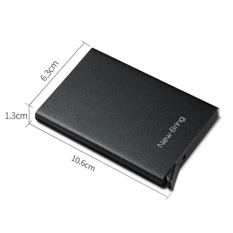 Automatic Pop Up Metal Wallet with Card Holder Black 3