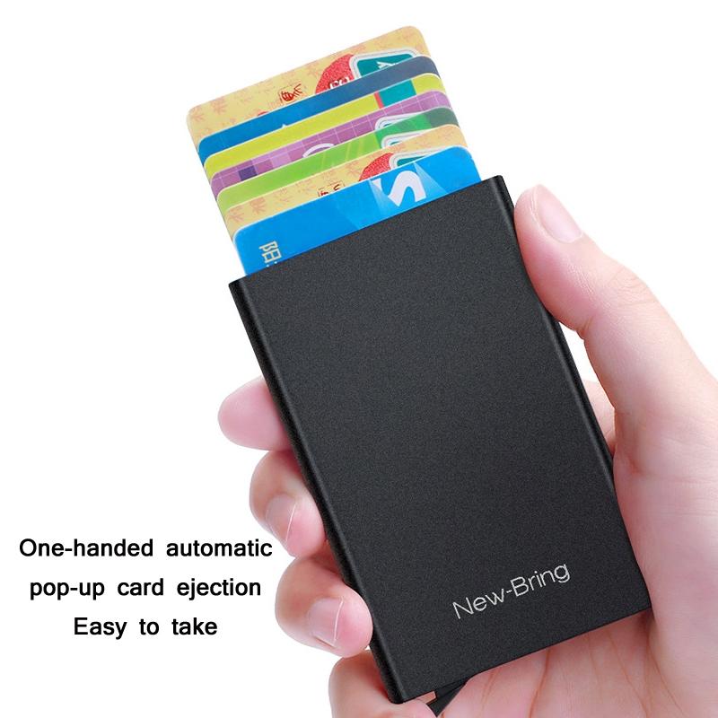 Automatic Pop Up Metal Wallet with Card Holder Black 5