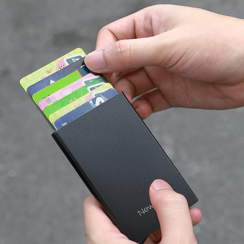 Automatic Pop Up Metal Wallet with Card Holder Black 6