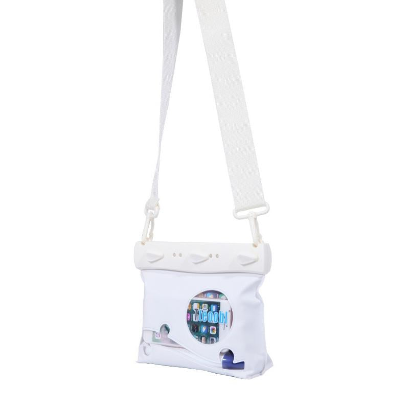 Small Waterproof One-Shoulder Crossbody Diving Bag - Small White