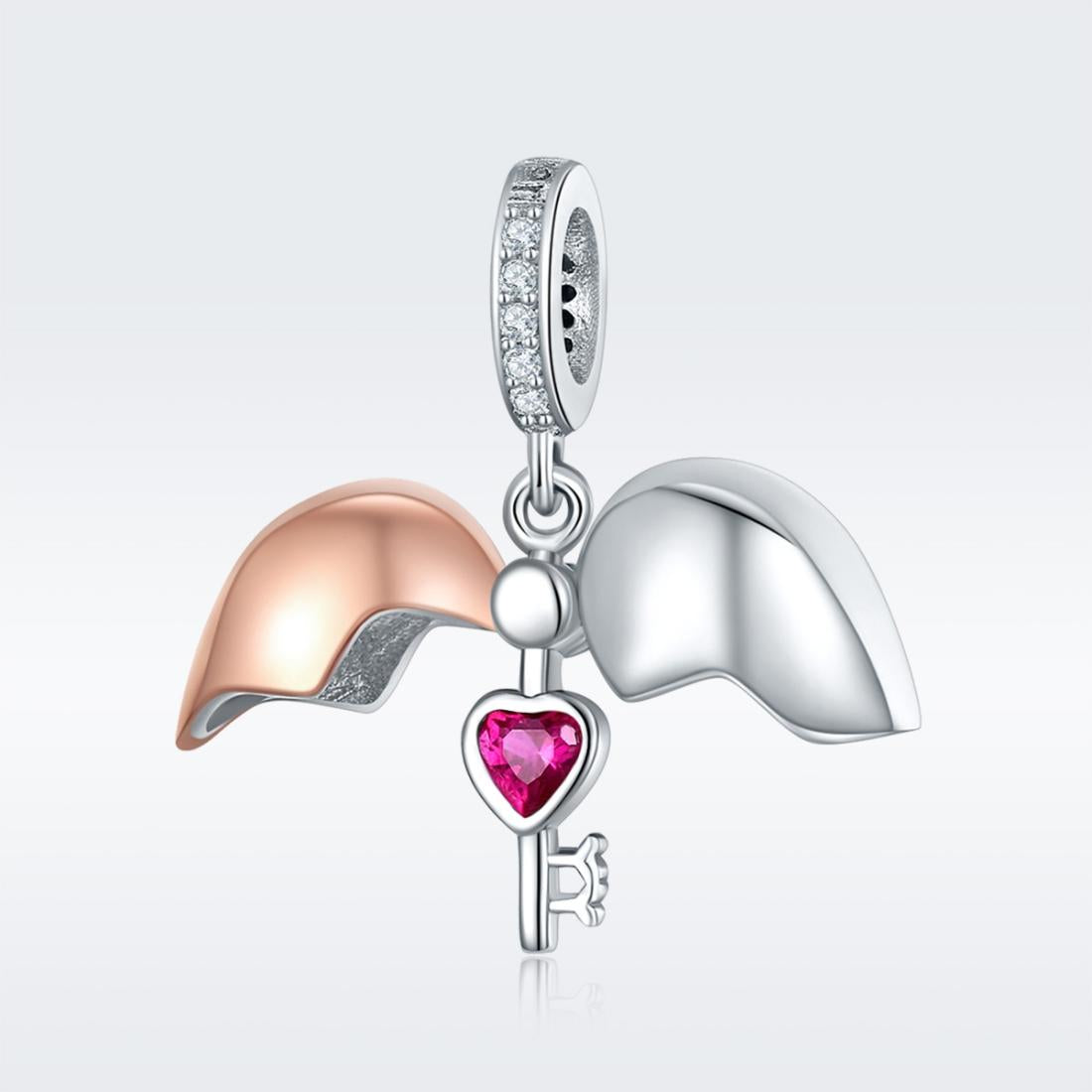 925 Sterling Silver Openable Heart Key Charm For Diy Bracelets 3
