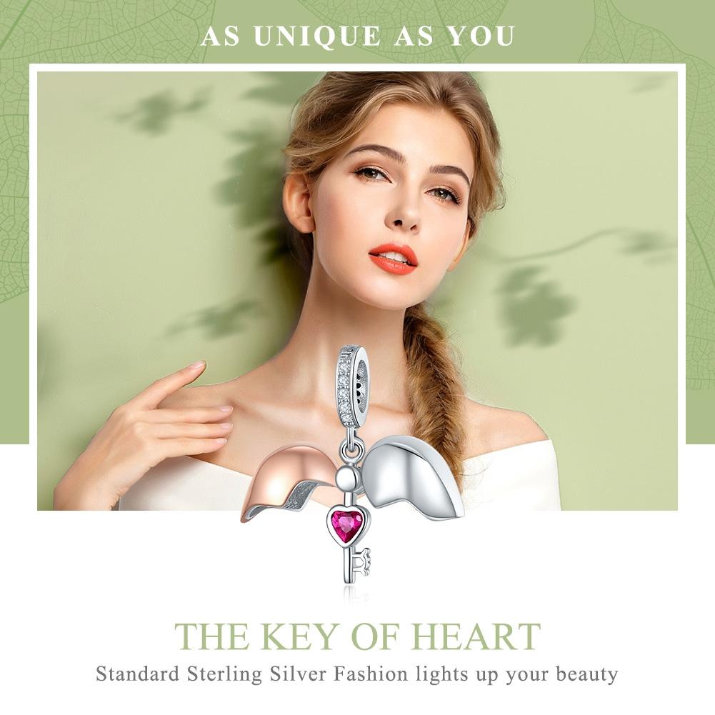 925 Sterling Silver Openable Heart Key Charm For Diy Bracelets 4