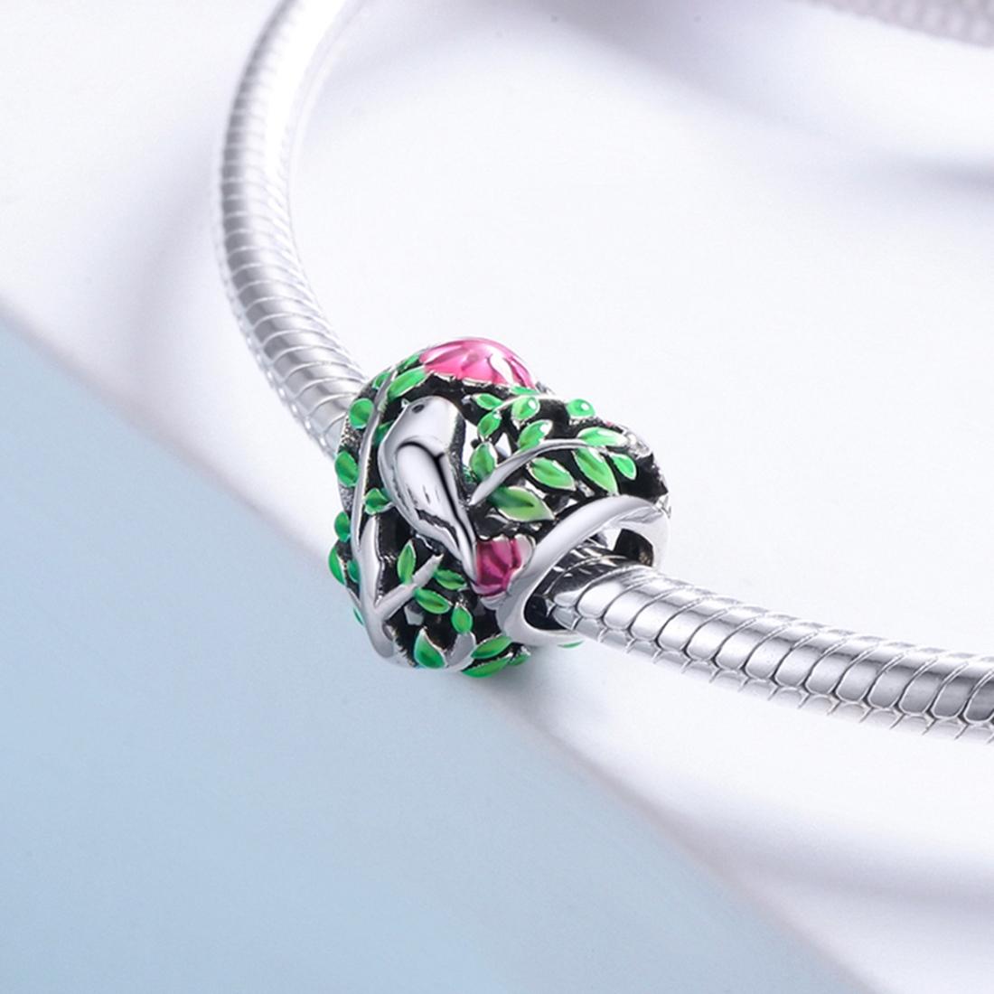 925 Sterling Silver Bird Charm Bead For Bracelets & Necklaces 6