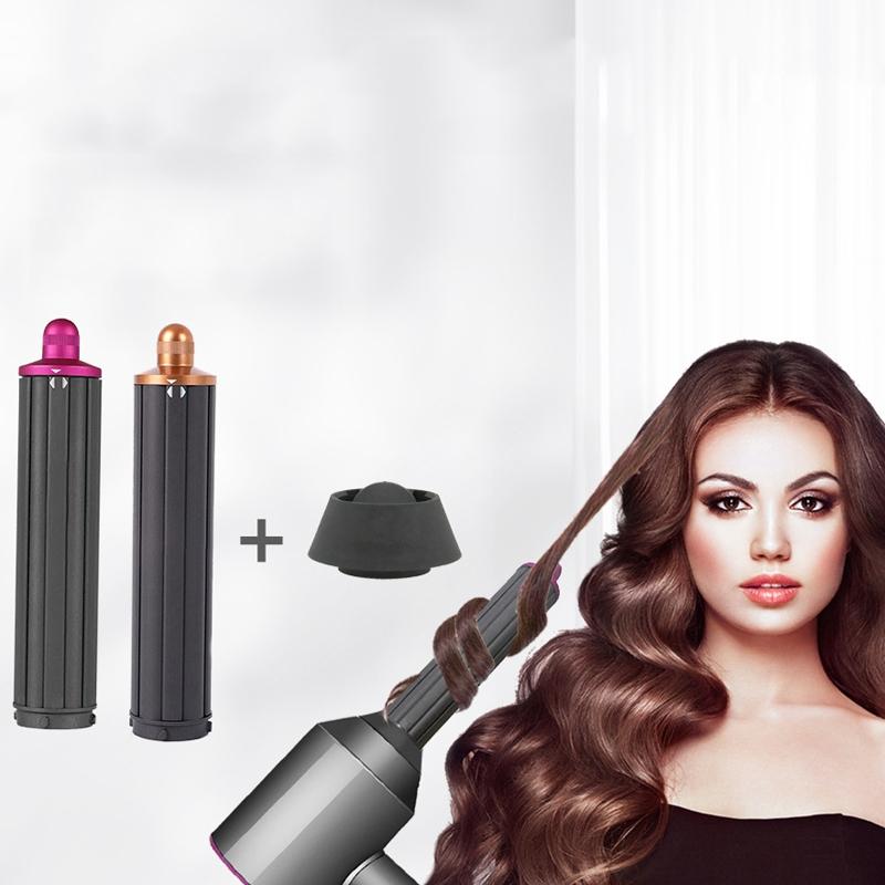 Upgraded Long Curling Barrels for Dyson Airwrap Hair Dryer with Nozzle and Adapter in Rose Red 8
