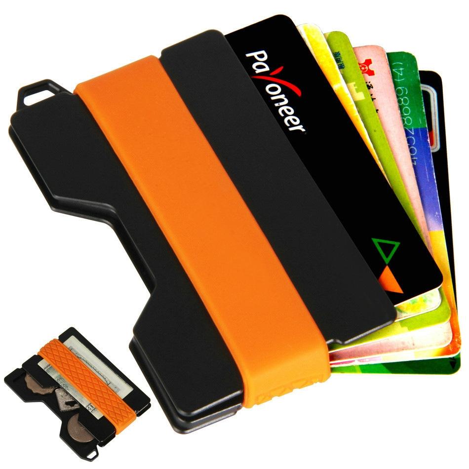 Rfid Card Holder & Edc Wallet Anti Theft Aluminum Alloy Orange 3