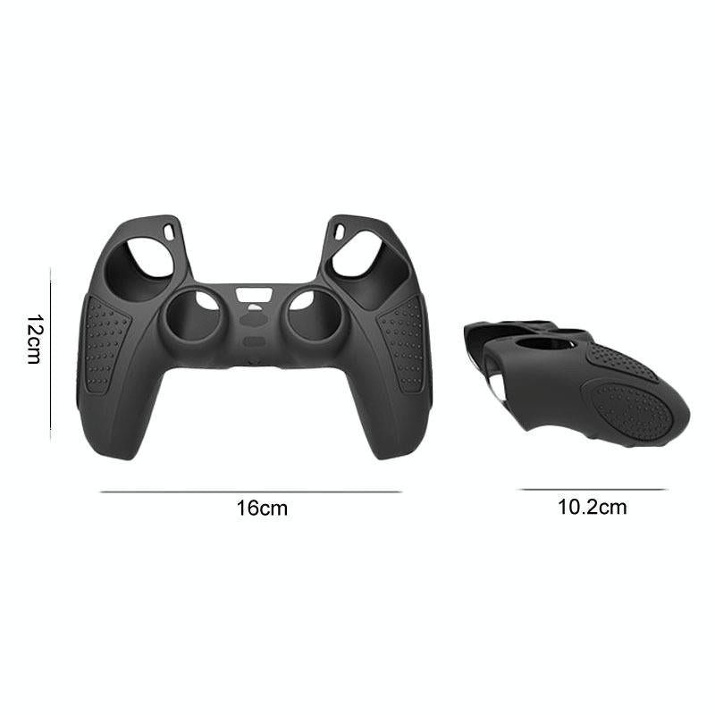 Black Silicone Protective Case for Ps5 Gamepad - Anti-skid Cover - Blue + 2 Hats 5